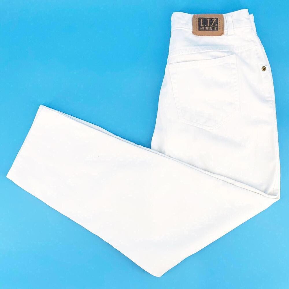 90s Liz Claiborne white high waisted jeans 1990s vintage
